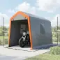 Carpa Garaje Portátil 2,4x1,8 m para Coche Impermeable con Puerta Enrollable con Cremallera Ventanas UPF30+ Gris Claro