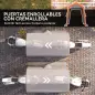 Carpa Garaje Portátil 2,4x1,8 m para Coche Impermeable con Puerta Enrollable con Cremallera Ventanas UPF30+ Gris Claro