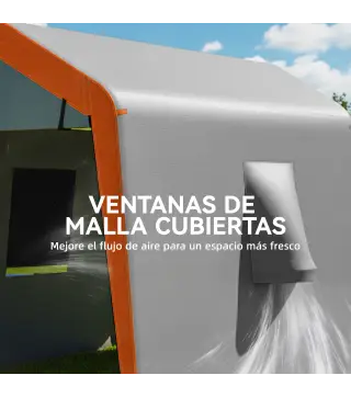 Carpa Garaje Portátil 2,4x1,8 m para Coche Impermeable con Puerta Enrollable con Cremallera Ventanas UPF30+ Gris Claro