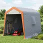 Carpa Garaje Portátil 2,4x1,8 m para Coche Impermeable con Puerta Enrollable con Cremallera Ventanas UPF30+ Gris Claro