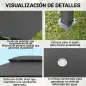 Cenador para Jardín 3x4 m Pabellón de Jardín Gazebo con Doble Techo 6 Paredes Laterales Estructura Metálica Gris