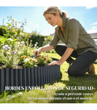 Valla de Jardín Metálica 650x20 cm de Acero Galvanizado Resistente para Huerto Patio Terraza Césped Gris Oscuro