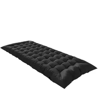 Esterilla de Camping Plegable Portátil con Correas Antideslizante para Cama de Camping Tienda Viajes Negro