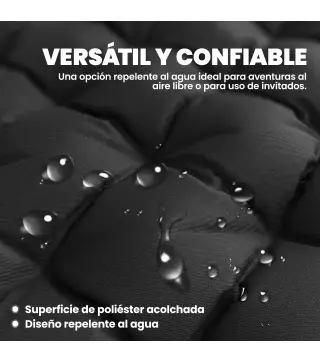 Esterilla de Camping Plegable Portátil con Correas Antideslizante para Cama de Camping Tienda Viajes Negro