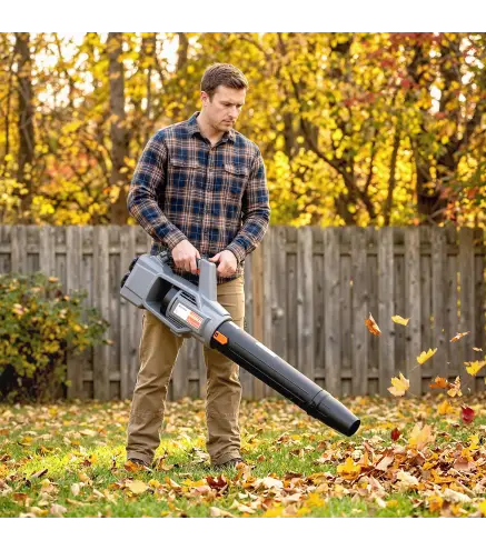 Soplador de Hojas Sin Cable 36V con 2 Baterías de 4.0Ah y Cargador Motor sin Escobillas 1000W 3 Velocidades Gris Claro