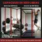 Jaula de Potencia Rack de Sentadillas con Barra Dominadas Estación de Fondos Ajustable para Casa Gimnasio Carga 460 kg