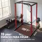 Jaula de Potencia Rack de Sentadillas con Barra Dominadas Estación de Fondos Ajustable para Casa Gimnasio Carga 460 kg