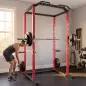 Jaula de Potencia Rack de Sentadillas con Barra Dominadas Estación de Fondos Ajustable para Casa Gimnasio Carga 460 kg