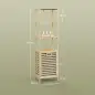 Estantería de Almacenaje Mueble de Baño con 3 Estantes y 1 Cesto para Ropa Sucia Desmontable 44x33x160 cm Natural Estantería de Almacenaje Mueble de Baño con 3 Estantes y 1 Cesto para Ropa Sucia Desmontable 44x33x160 cm Natural