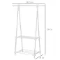 Perchero de Pie Plegable con 2 Estantes y Barra para Colgar Ropa Perchero para Dormitorio Entrada 107,5x45x150 cm Blanco