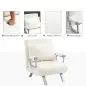 Sofá Cama Individual Sillón Cama Individual Sillón Reclinable con Almohada para Salón Dormitorio 65x69x80 cm Crema
