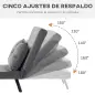 Sofá Cama Individual Plegable Silla Cama Convertible 4 en 1 Respaldo Ajustable de 5 Niveles y Almohada 63x73x81 cm Gris