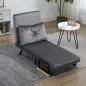 Sofá Cama Individual Plegable Silla Cama Convertible 4 en 1 Respaldo Ajustable de 5 Niveles y Almohada 63x73x81 cm Gris