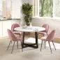 Pack de 4 Sillas de Comedor Modernas Sillas de Cocina Tapizada en Terciopelo con Respaldo Alto 50x52x83 cm Rosa Palo