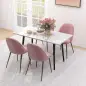Pack de 4 Sillas de Comedor Modernas Sillas de Cocina Tapizada en Terciopelo con Respaldo Alto 50x52x83 cm Rosa Palo