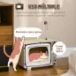 Rascador de Cartón para Gatos en Forma de Televisor con Ratón de Juguete 43x23x32,5 cm Arena