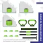 Kit de Gimnasio 4 en 1 con Barra de Pesas Mancuernas Kettlebell para Entrenamiento de Fuerza en Casa Color Verde y Negro