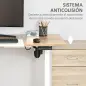 Escritorio Eléctrico con Altura Ajustable y 4 Teclas de Memoria para Oficina Hogar 140x70x72-116 cm Blanco y Natural