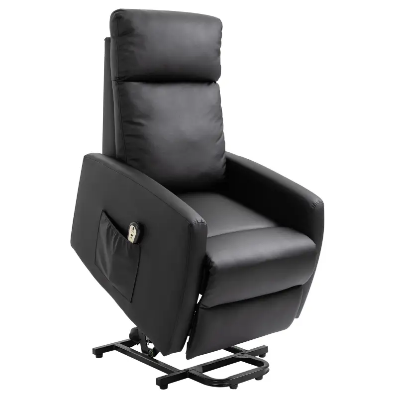Sillón Levanta Personas Sillón Relax Eléctrico Sillón Elevador Reclinable 145° con Control Remoto 67x95x105 cm Negro