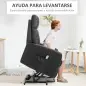 Sillón Levanta Personas Sillón Relax Eléctrico Sillón Elevador Reclinable 145° con Control Remoto 67x95x105 cm Negro