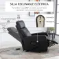 Sillón Levanta Personas Sillón Relax Eléctrico Sillón Elevador Reclinable 145° con Control Remoto 67x95x105 cm Negro