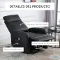 Sillón Levanta Personas Sillón Relax Eléctrico Sillón Elevador Reclinable 145° con Control Remoto 67x95x105 cm Negro