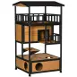 Caseta para Gatos de Madera 75,5x75x137 cm con Techo Asfáltico Plataformas para Interior y Exterior Natural Caseta para Gatos de Madera 75,5x75x137 cm con Techo Asfáltico Plataformas para Interior y Exterior Natural
