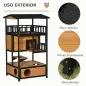 Caseta para Gatos de Madera 75,5x75x137 cm con Techo Asfáltico Plataformas para Interior y Exterior Natural Caseta para Gatos de Madera 75,5x75x137 cm con Techo Asfáltico Plataformas para Interior y Exterior Natural