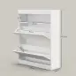Armario Zapatero con Luces LED y 2 Cajones Abatibles para 12-16 Pares de Zapatos 80x24x99,5 cm Blanco Brillante