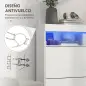 Armario Zapatero con Luces LED y 2 Cajones Abatibles para 12-16 Pares de Zapatos 80x24x99,5 cm Blanco Brillante
