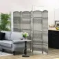 Separador de Ambientes de 6 Paneles Biombo Plegable 270x180 cm Pantalla de Privacidad de Polipropileno Gris Mixto