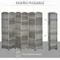 Separador de Ambientes de 6 Paneles Biombo Plegable 270x180 cm Pantalla de Privacidad de Polipropileno Gris Mixto