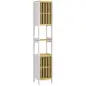 Columna de Baño Mueble de Baño Alto con 2 Compartimentos 2 Puertas de Rejilla y Estantes Ajustables 32x30x172 cm Blanco