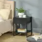 Mesilla de Noche Mesa Auxiliar con 1 Cajón y Estante de Almacenamiento para Dormitorio Salón Oficina 45x40x60 cm Negro