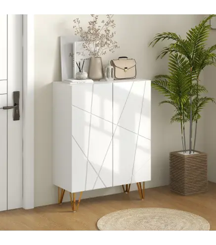 Armario Zapatero con Estantes Ajustables Bisagras de Cierre Suave para 15-20 Pares de Zapatos 72x31,5x95 cm Blanco