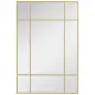 Espejo Rectangular de Pared Espejo de Ventana 90x60 cm con Marco de Metal Espejo Decorativo para Salón Dormitorio Dorado