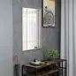 Espejo Rectangular de Pared Espejo de Ventana 90x60 cm con Marco de Metal Espejo Decorativo para Salón Dormitorio Dorado