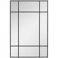 Espejo Rectangular de Pared Espejo de Ventana 90x60 cm con Marco de Metal Espejo Decorativo para Salón Dormitorio Negro