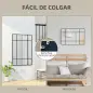 Espejo Rectangular de Pared Espejo de Ventana 90x60 cm con Marco de Metal Espejo Decorativo para Salón Dormitorio Negro Espejo Rectangular de Pared Espejo de Ventana 90x60 cm con Marco de Metal Espejo Decorativo para Salón Dormitorio Negro