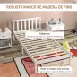 Cama de Madera Somier con Cabecera para Colchón de 90x190 cm (no incluido) Carga 120 kg 198x96x70 cm Blanco