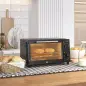 Mini Horno Eléctrico 9L Horno Eléctrico Sobremesa 750W con Temperatura Ajustable Temporizador 35x24,6x20 cm Negro