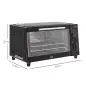 Mini Horno Eléctrico 9L Horno Eléctrico Sobremesa 750W con Temperatura Ajustable Temporizador 35x24,6x20 cm Negro