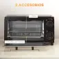 Mini Horno Eléctrico 9L Horno Eléctrico Sobremesa 750W con Temperatura Ajustable Temporizador 35x24,6x20 cm Negro