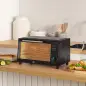 Mini Horno Eléctrico 9L Horno Eléctrico Sobremesa 750W con Temperatura Ajustable Temporizador 35x24,6x20 cm Negro