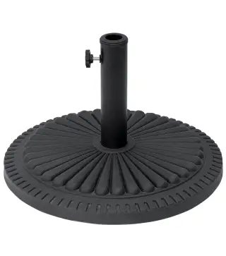 Base para Sombrilla de Jardín Peso Neto 14 kg Soporte de Parasol Apto para Postes de 35mm/38mm/48mm Rellena de Cemento Metal par