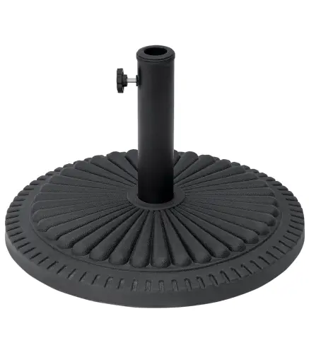 Base para Sombrilla de Jardín Peso Neto 14 kg Soporte de Parasol Apto para Postes de 35mm/38mm/48mm Rellena de Cemento Metal par