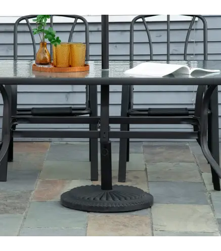 Base para Sombrilla de Jardín Peso Neto 14 kg Soporte de Parasol Apto para Postes de 35mm/38mm/48mm Rellena de Cemento Metal par