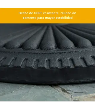 Base para Sombrilla de Jardín Peso Neto 14 kg Soporte de Parasol Apto para Postes de 35mm/38mm/48mm Rellena de Cemento Metal par