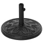 Soporte para Parasol Redondo de HDPE y Cemento Peso 13 kg para Poste de Paraguas de Ø35/38/48 mm Ø48x34 cm Negro