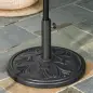 Soporte para Parasol Redondo de HDPE y Cemento Peso 13 kg para Poste de Paraguas de Ø35/38/48 mm Ø48x34 cm Negro